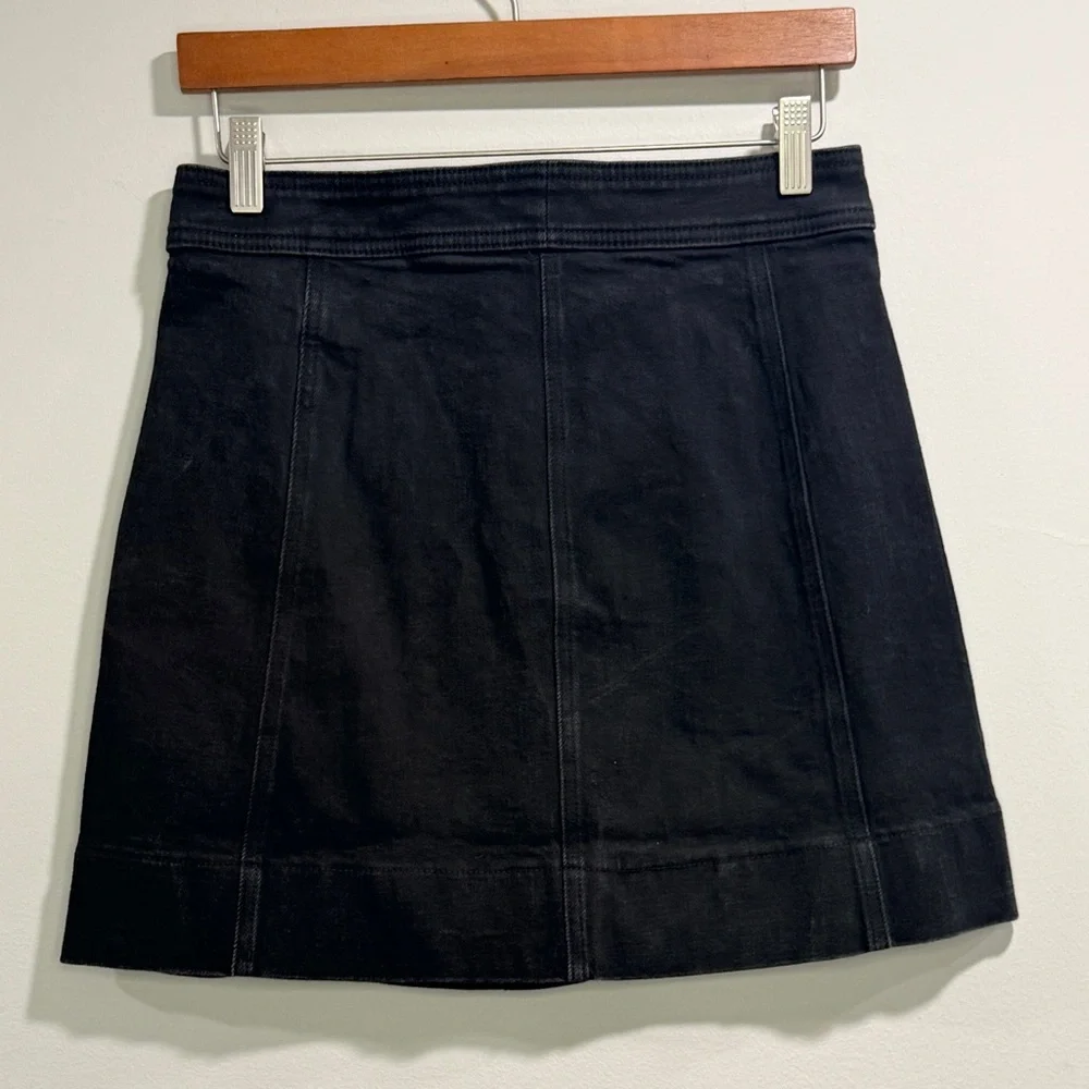 J. Crew Mercantle Women's Black‎ Button-Down Denim Mini Skirt Size 2 - Picture 4 of 8